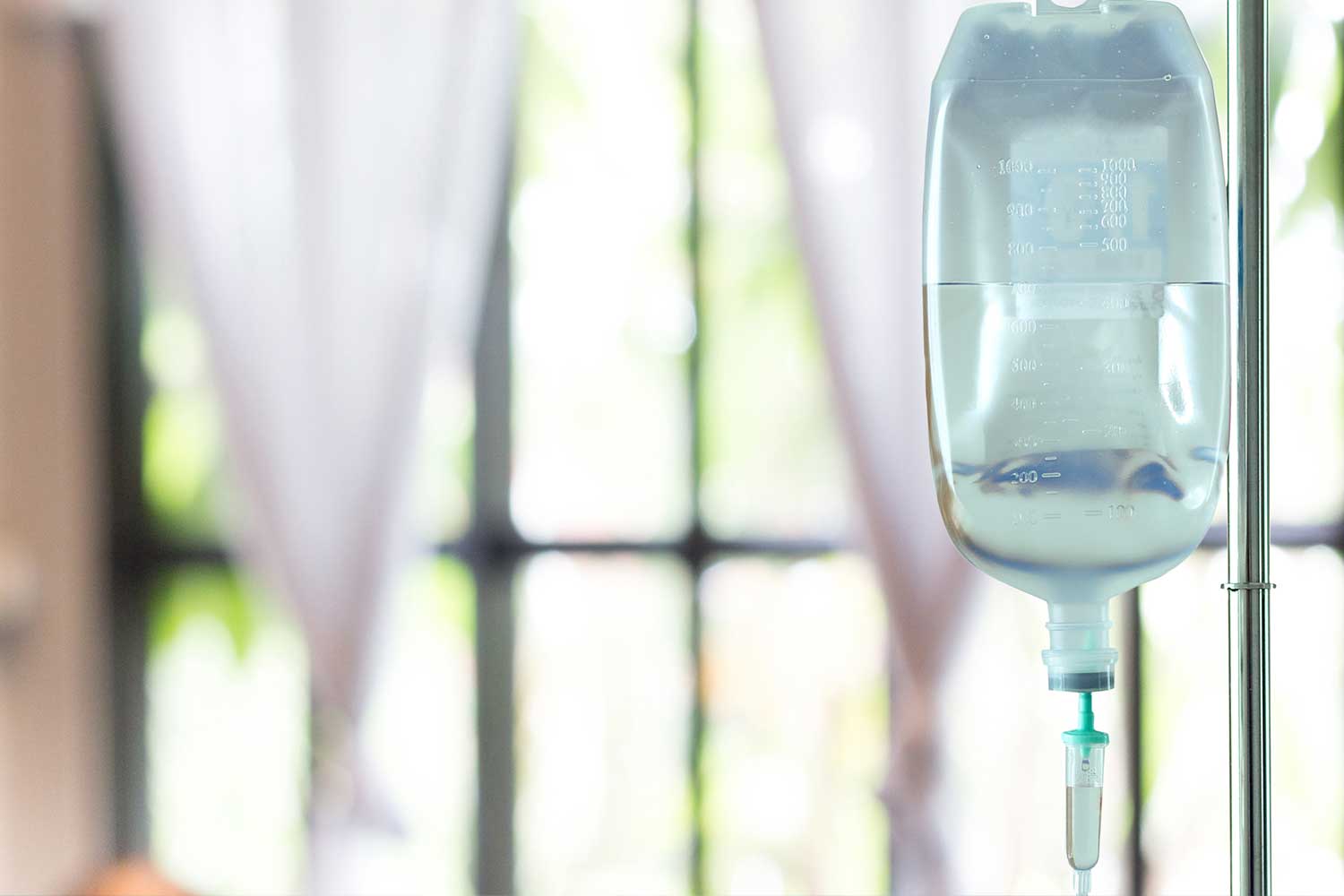 IV therapy equipment symbolizing medical support and symptom management in hospice services.